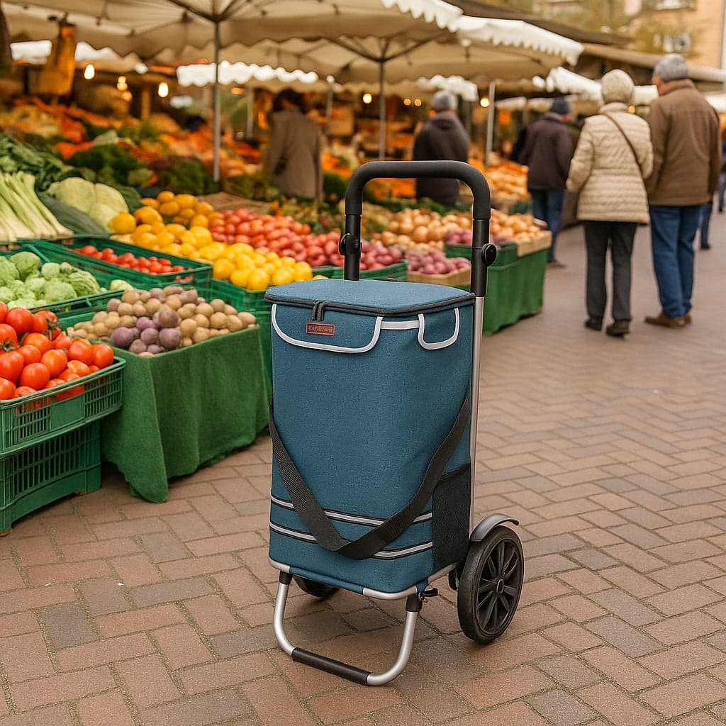 Carrello Spesa Pieghevole 50LT con Borsa Termica Trolley Porta Spesa 2 Ruote Blu in Trolley per la spesa Danyx - Casoria, commercioVirtuoso.it