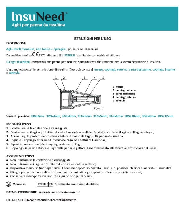 Insuneed g31 5mm ago penna per insulina 100 aghi in Aghi medici endovenosi Clubfarma - Melilli, commercioVirtuoso.it