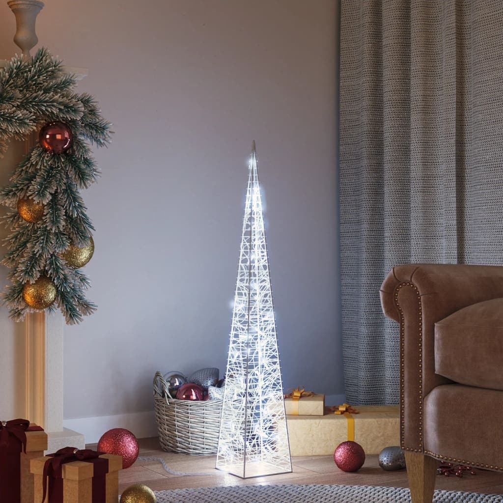 Cono di Luce LED Acrilico 90 cm Bianco Freddo 45 LED per Interni e Esterni