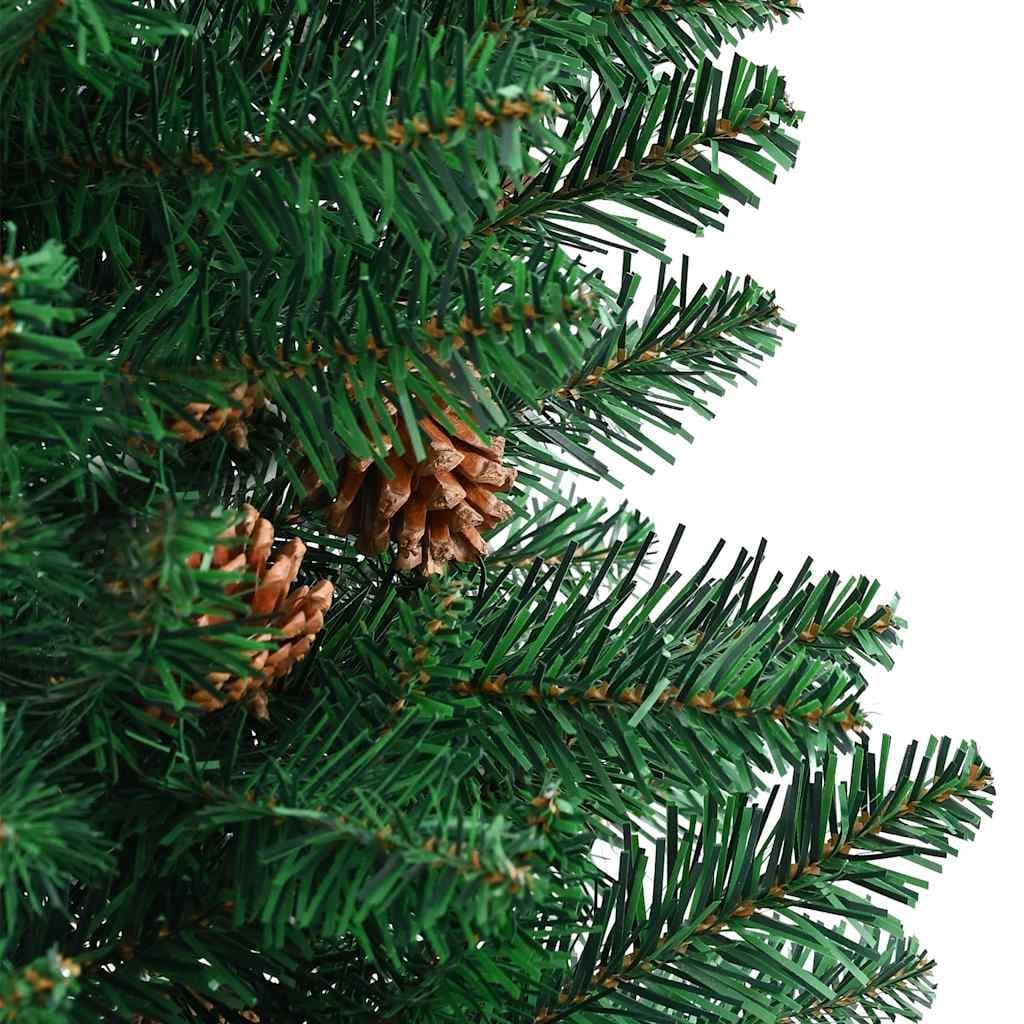 Albero di Natale Sottile 210 cm Verde in PVC con Legno Vero e Pigne Naturali in Alberi di natale artificiali Esplodia - Napoli, commercioVirtuoso.it