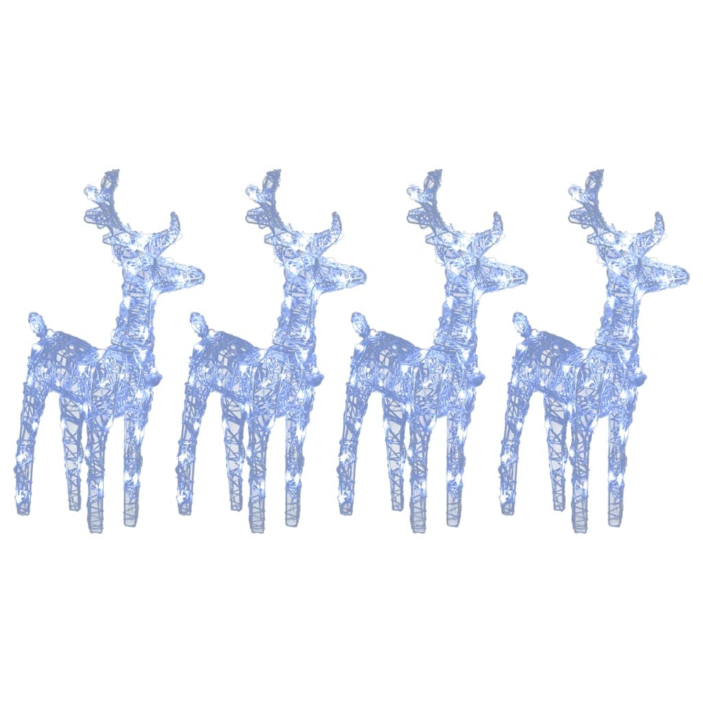 Renne di Natale 4 pz in Acrilico Bianco Freddo con 160 LED e 8 Effetti Luminosi in Catene luminose Esplodia - Napoli, commercioVirtuoso.it