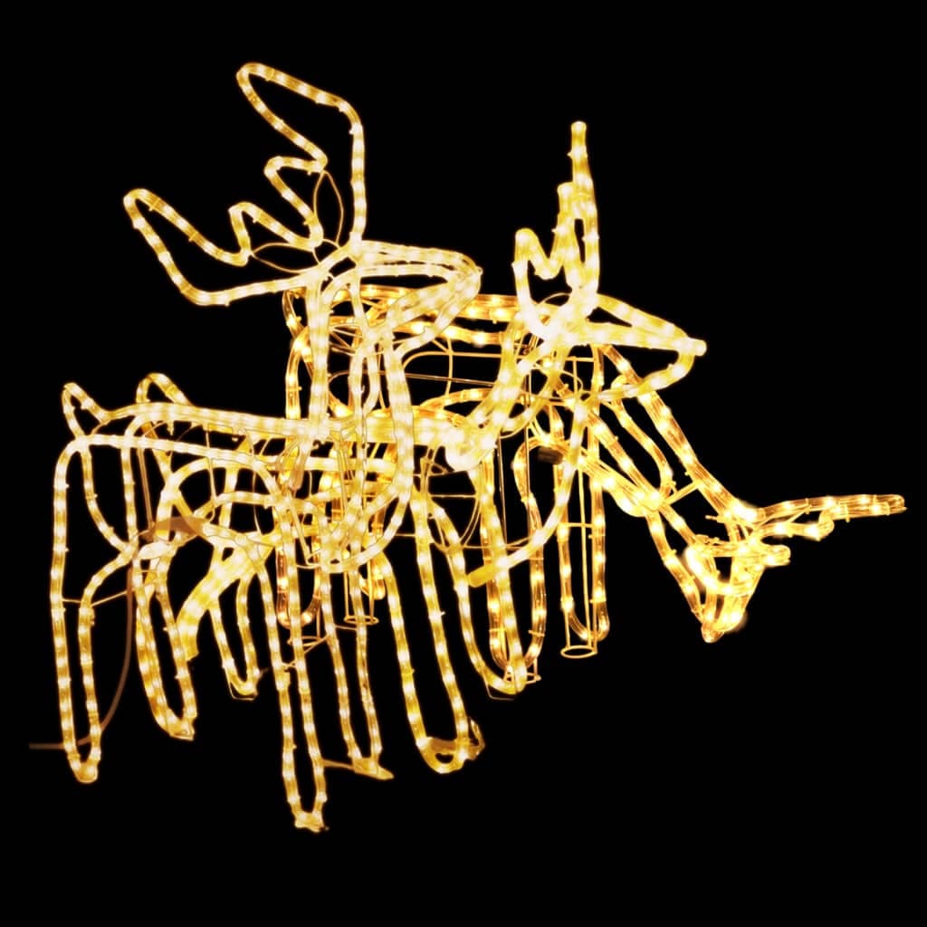 Set Figure Renne Natalizie 3 pz in PVC Bianco Caldo con 192 LED Pieghevoli in Oggettistica Esplodia - Napoli, commercioVirtuoso.it