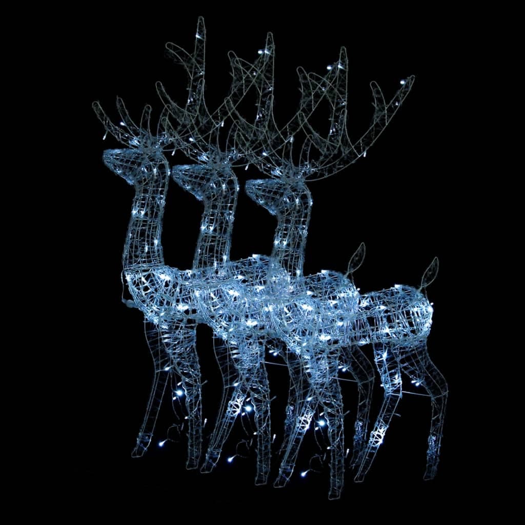 Decorazioni Natalizie Renne in Acrilico 120cm Bianco Freddo con 140 LED 3pz in Catene luminose Esplodia - Napoli, commercioVirtuoso.it