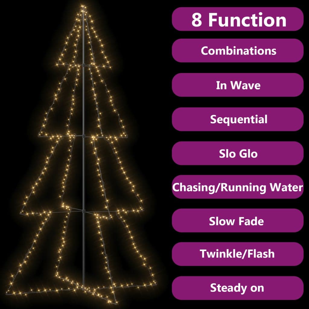 Albero di Natale a Cono 360 LED per Interni Esterni 143x250 cm in Catene luminose Esplodia - Napoli, commercioVirtuoso.it