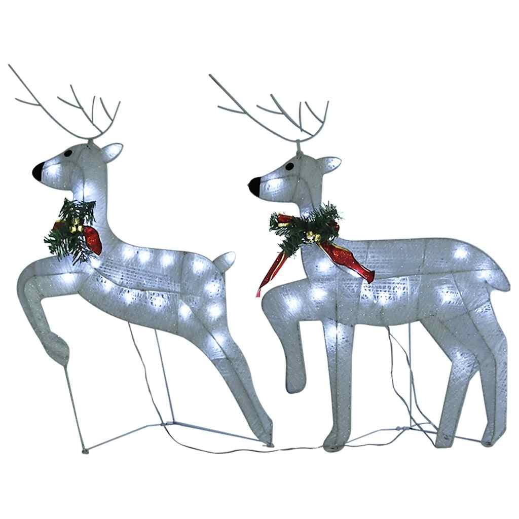 Renne di Natale 2 Pz con 40 LED Bianco Freddo Rete Metallica per Interno Esterno in Catene luminose Esplodia - Napoli, commercioVirtuoso.it