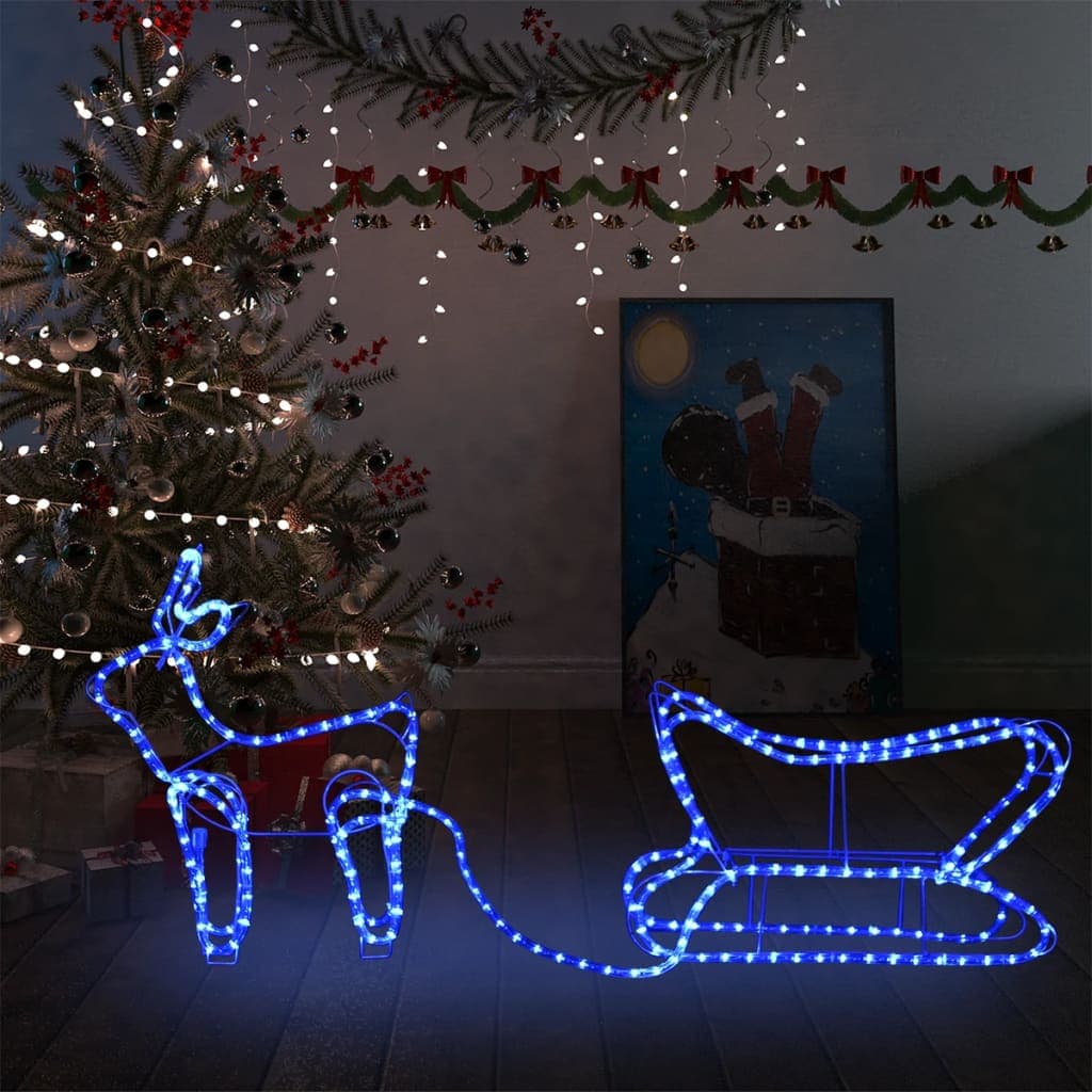 Renne e Slitta Natalizia con 252 LED Blu per Giardino e Esterno in Oggettistica Esplodia - Napoli, commercioVirtuoso.it
