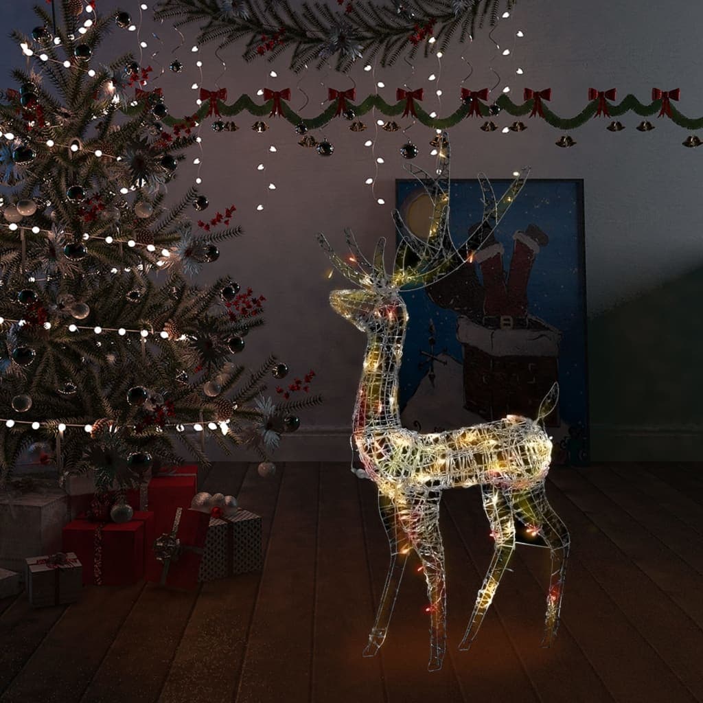 Renna Natalizia in Acrilico con 140 LED Multicolore 120 cm per Esterno