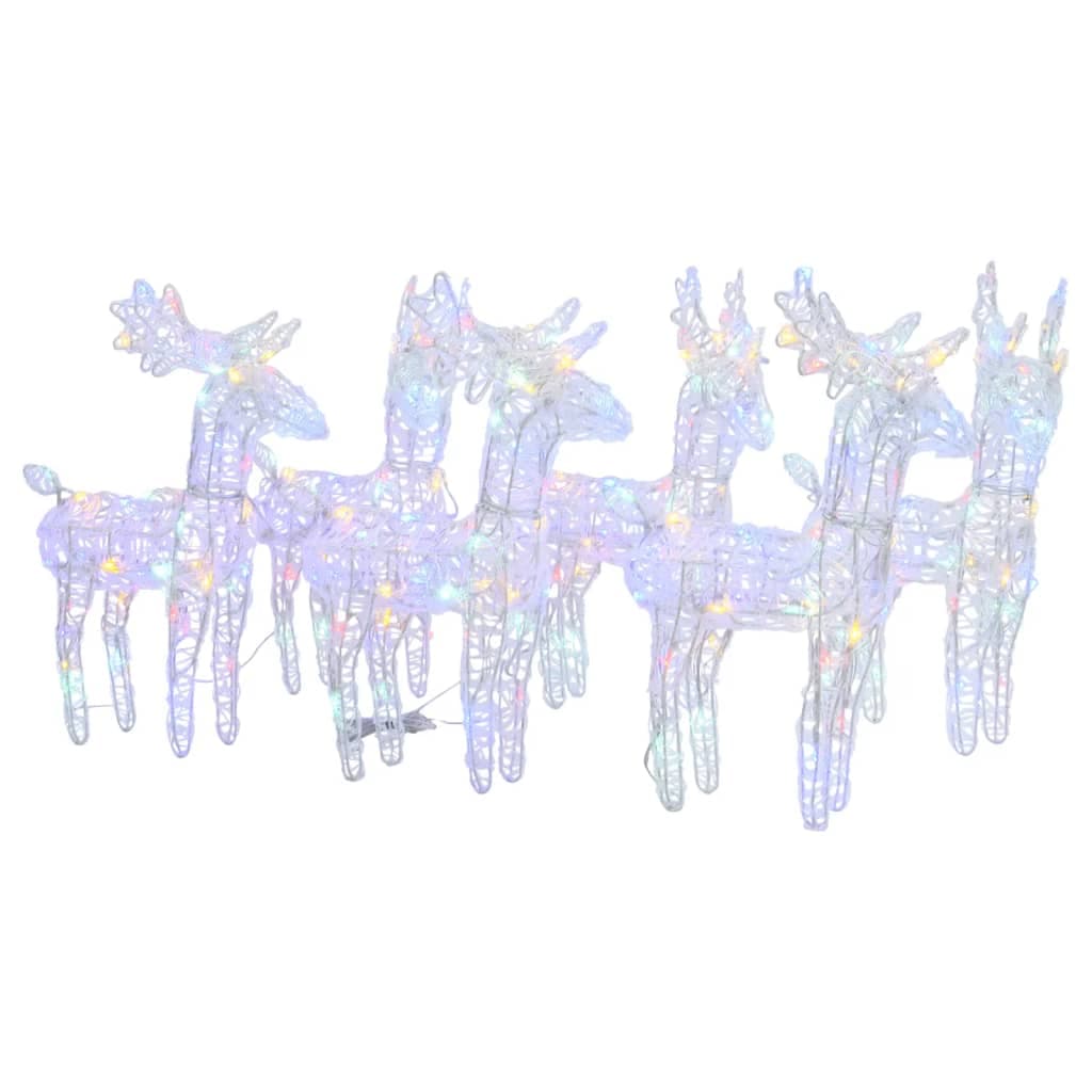 Renne di Natale 6 pz Multicolore in Acrilico con 240 LED e Cavo da 5 m in Catene luminose Esplodia - Napoli, commercioVirtuoso.it