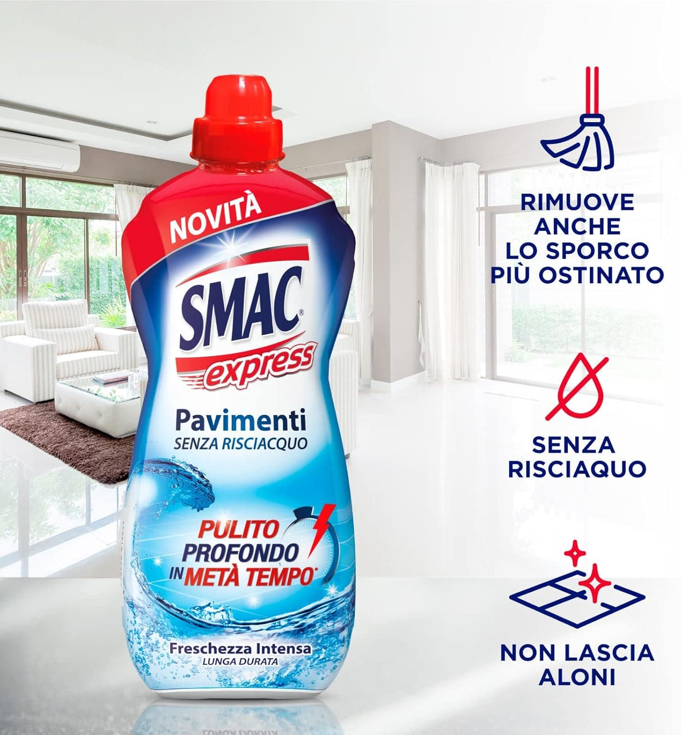 6 X Smac Express Pavimenti 1 LT Senza Risciacquo Freschezza Intensa in Detergenti multiuso Esplodia - Napoli, commercioVirtuoso.it