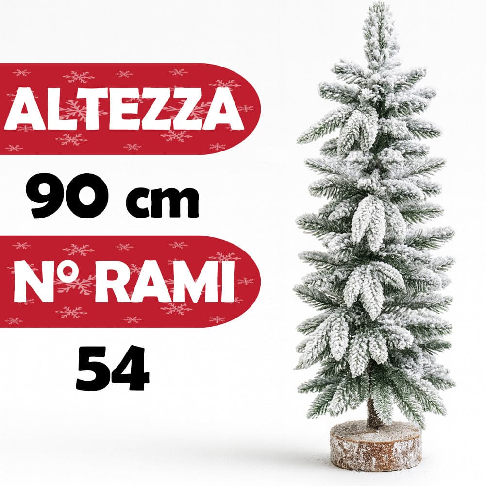 Albero di Natale Innevato 90cm con 54 Rami e Neve Effetto Realistico Base Tronco in Alberi di natale artificiali Esplodia - Napoli, commercioVirtuoso.it