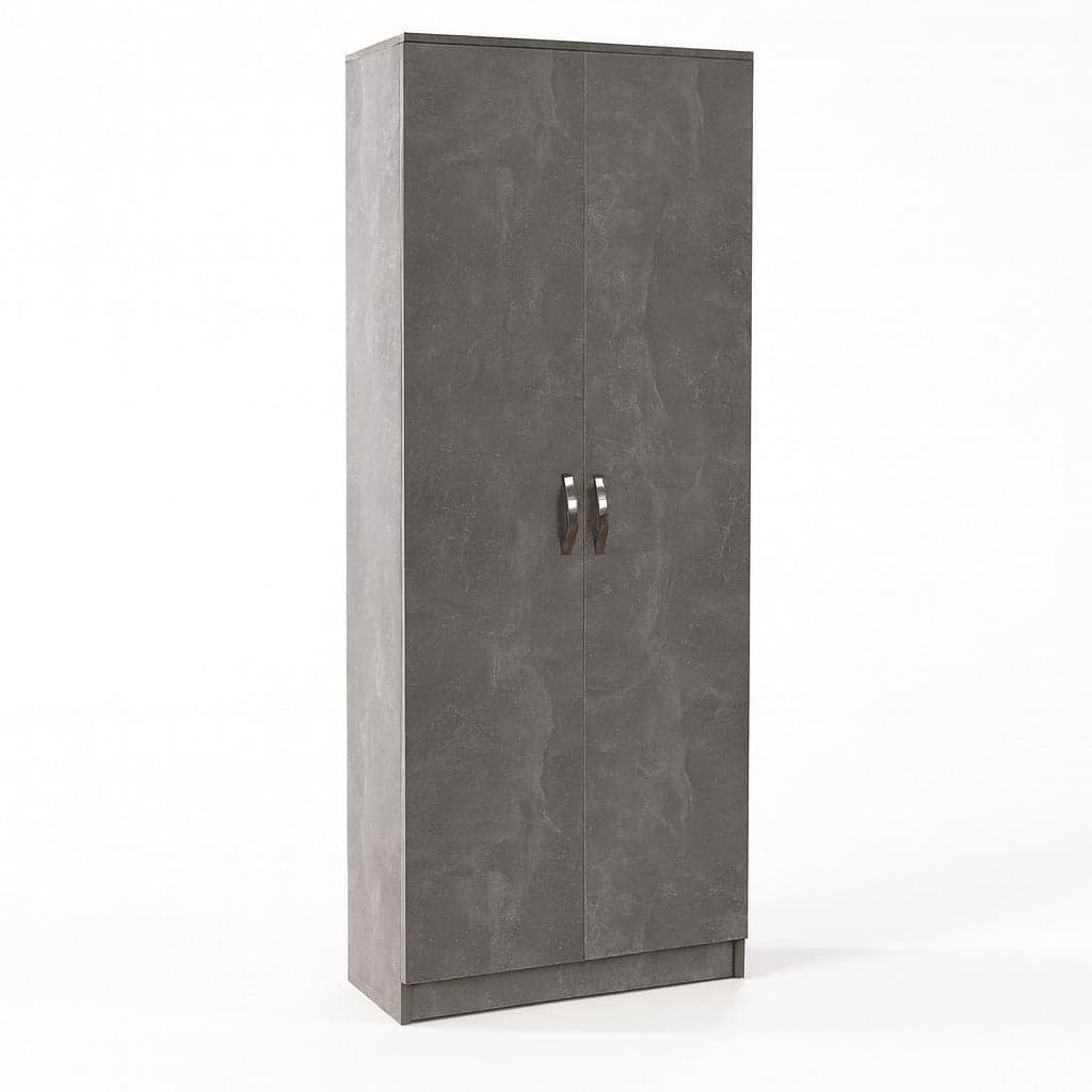 Mobile Armadio 2 Ante 71x38 H 182 cm 6 Ripiani Porta Scarpe Multiuso colore Cemento in Armadi Danyx - Casoria, commercioVirtuoso.it