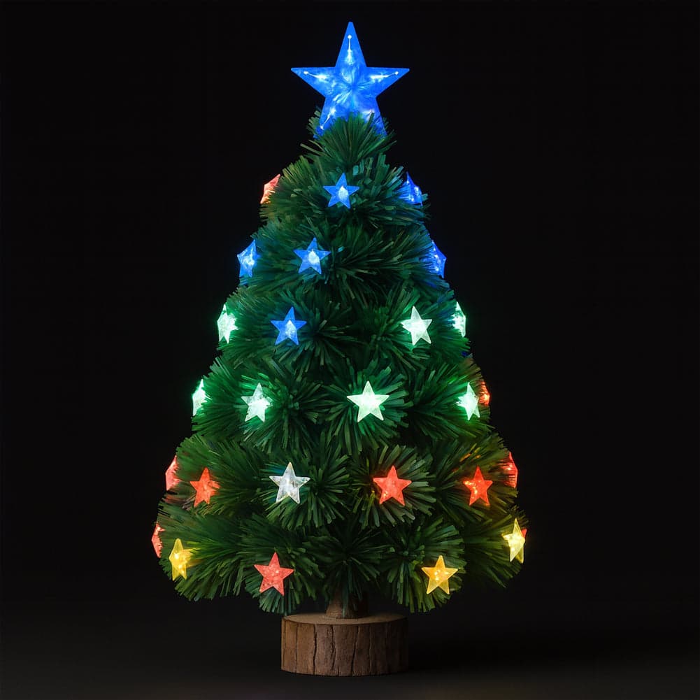 Albero di Natale 60 cm Stelle Led Multicolore Base Tronco Alberello Natalizio in Alberi di natale artificiali Esplodia - Napoli, commercioVirtuoso.it