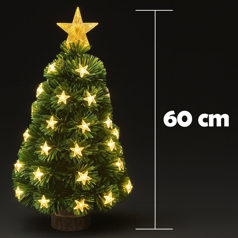 Albero di Natale 60 cm Stelle Led Bianco Caldo Base Tronco Alberello Natalizio in Alberi di natale artificiali Esplodia - Napoli, commercioVirtuoso.it