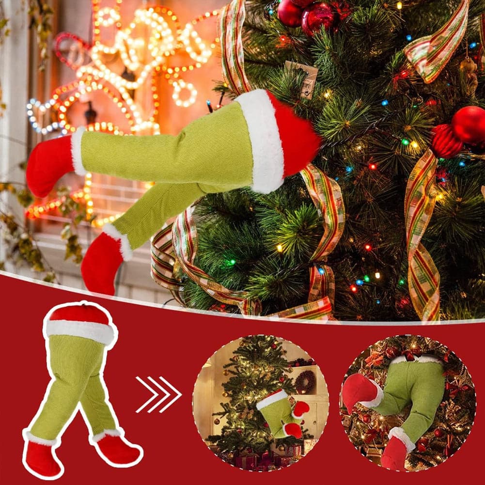 Decorazione Albero di Natale Gambe Elfo Verde Ornamento Addobbo Versatile 38x20cm in Oggettistica Esplodia - Napoli, commercioVirtuoso.it