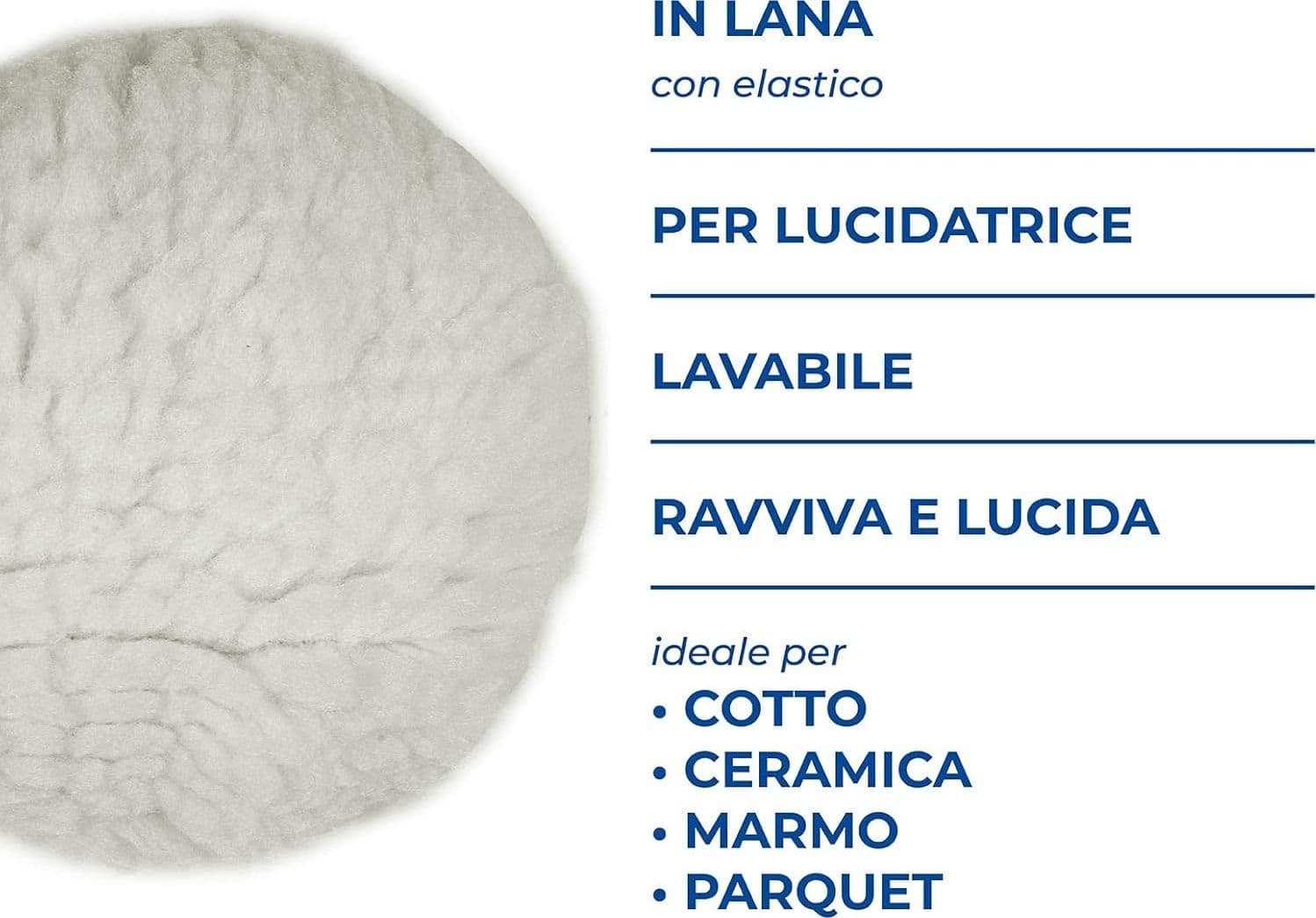 CUFFIE PER LUCIDARE IN LANA PER LUCIDATRICE SET 3 PZ UNIVERSALI - 14x23x1 in prodotto EuroStore07 - Alatri, commercioVirtuoso.it
