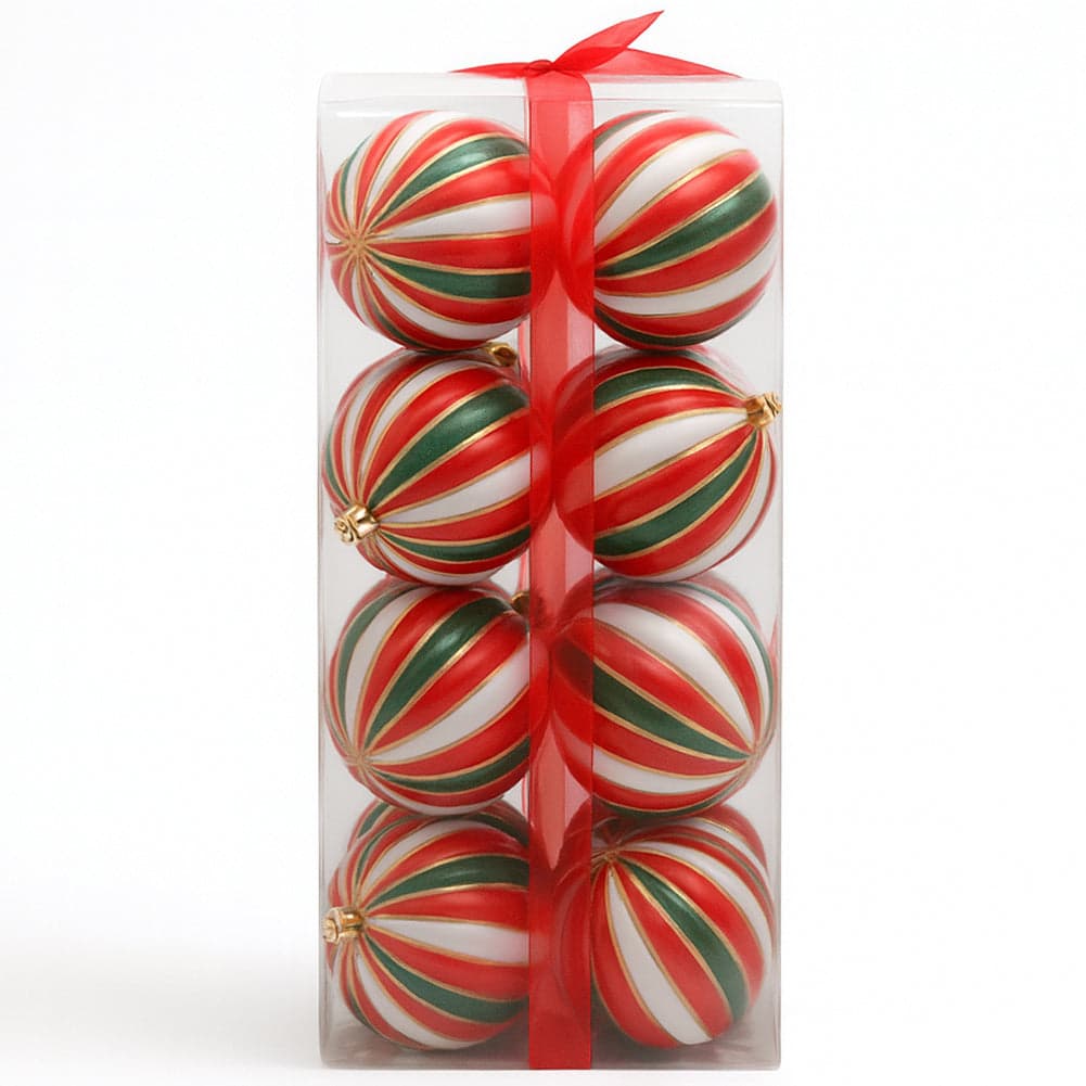 Box 16 Palline di Natale per Albero Sfere Natalizie Bianco Rosso e Verde da 8cm in Palle e palline Esplodia - Napoli, commercioVirtuoso.it