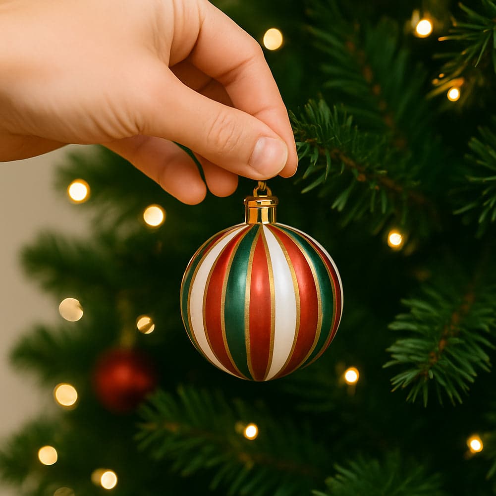 Box 24 Palline di Natale per Albero Sfere Natalizie Bianco Rosso e Verde da 6cm in Palle e palline Esplodia - Napoli, commercioVirtuoso.it