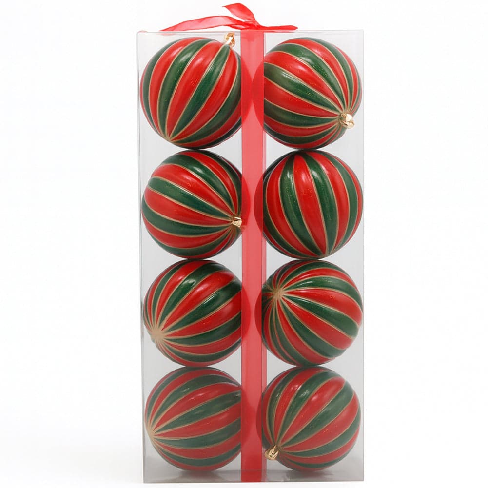 Box 8 Palline di Natale per Albero Sfere Natalizie Addobbo Rosso e Verde da 10cm in Palle e palline Esplodia - Napoli, commercioVirtuoso.it