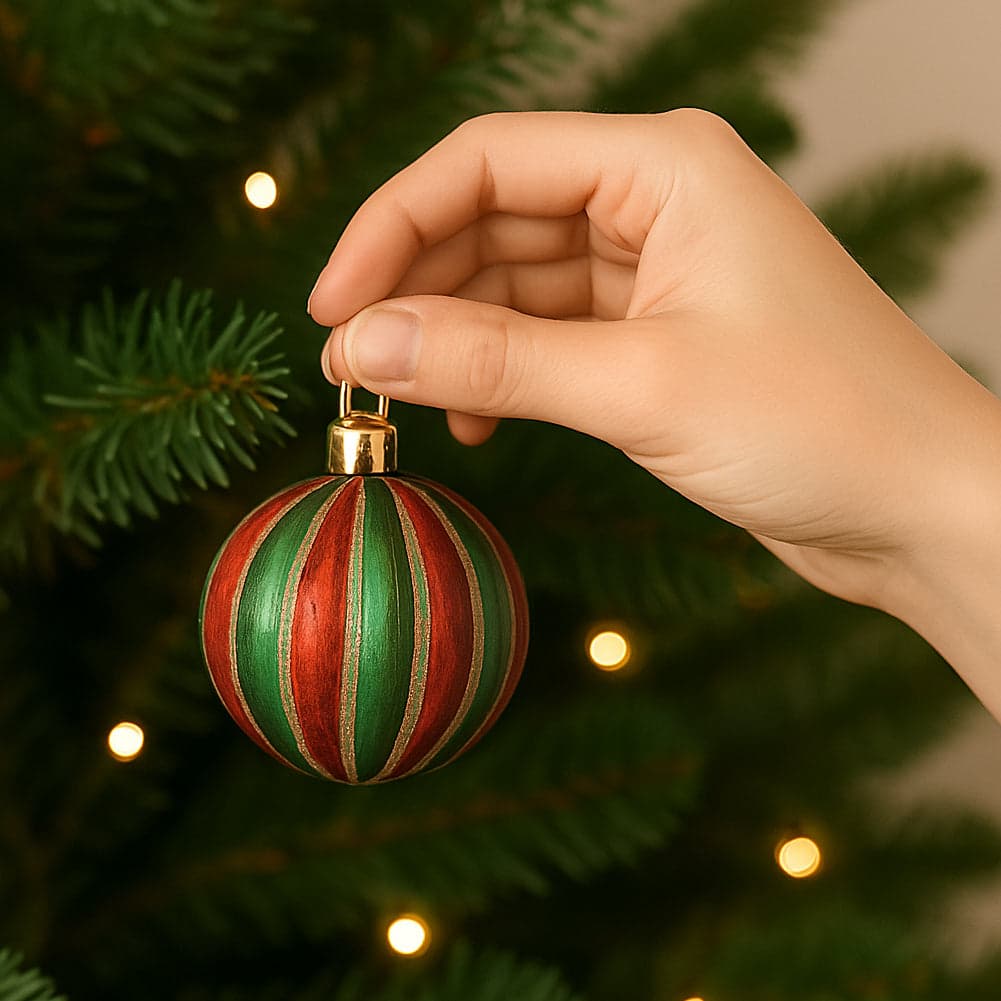 Box 8 Palline di Natale per Albero Sfere Natalizie Addobbo Rosso e Verde da 10cm in Palle e palline Esplodia - Napoli, commercioVirtuoso.it