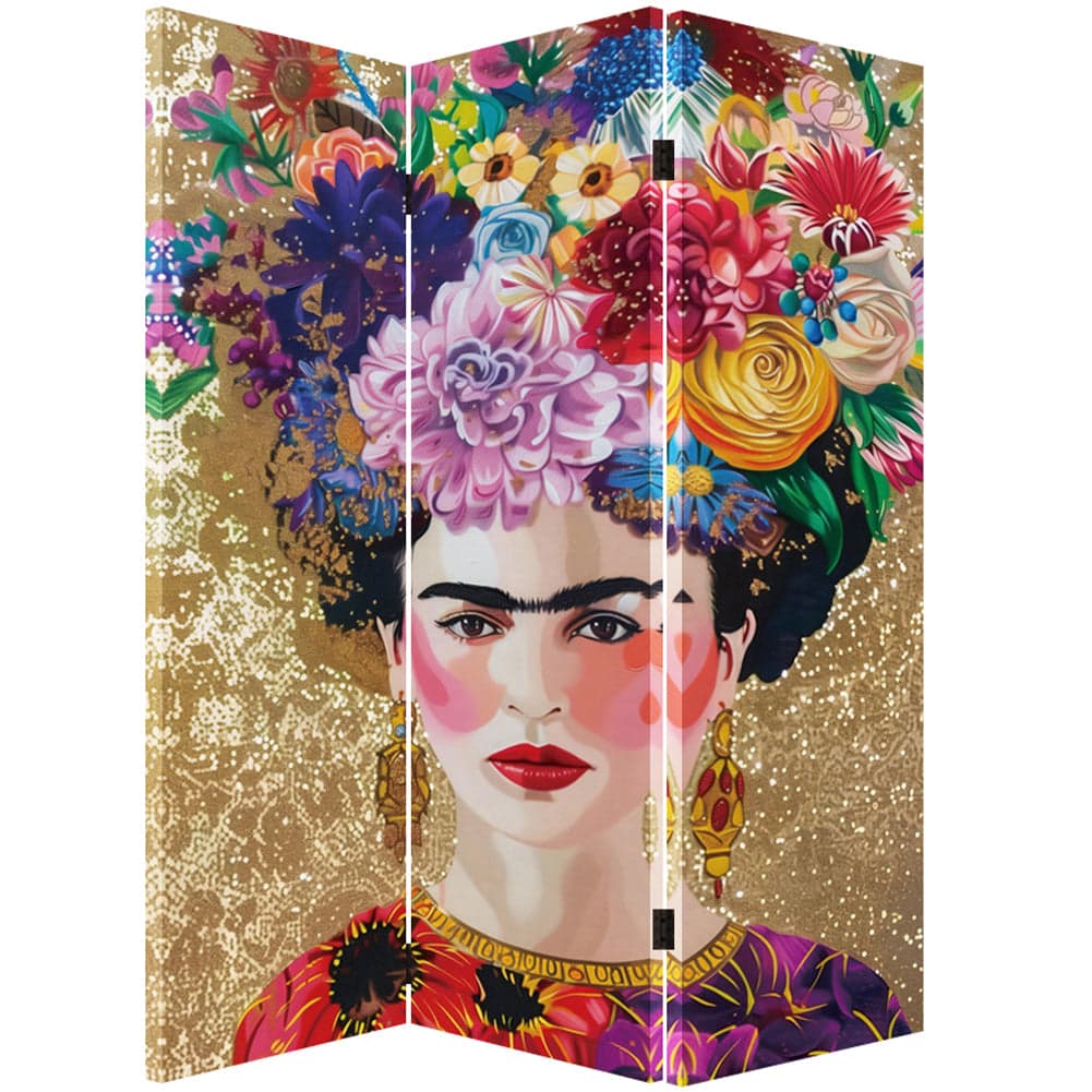 Paravento Separé 3 Pannelli Struttura Legno Divisorio con Frida Kahlo 180x120cm in Paraventi Esplodia - Napoli, commercioVirtuoso.it