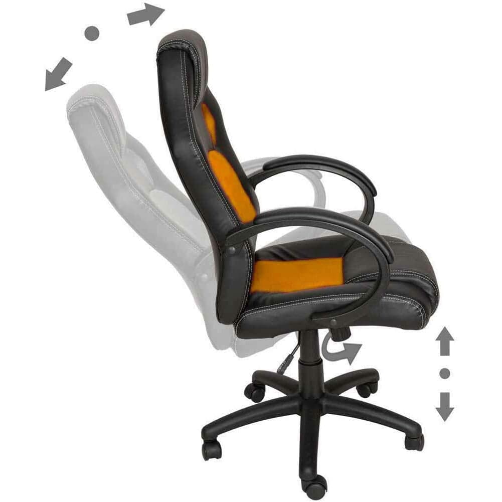 Sedia Poltrona Ufficio Direzionale Ruote Girevoli Sportiva Race Gaming Arancione in Sedie da scrivania Esplodia - Napoli, commercioVirtuoso.it