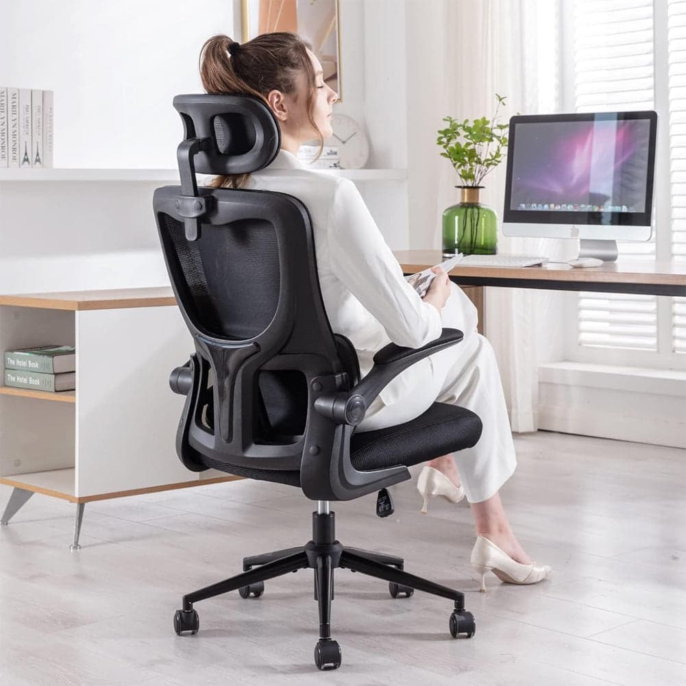 Sedia da Ufficio Ergonomica Nera Rete Traspirante Supporto Lombare e Poggiatesta in Sedie da scrivania Esplodia - Napoli, commercioVirtuoso.it