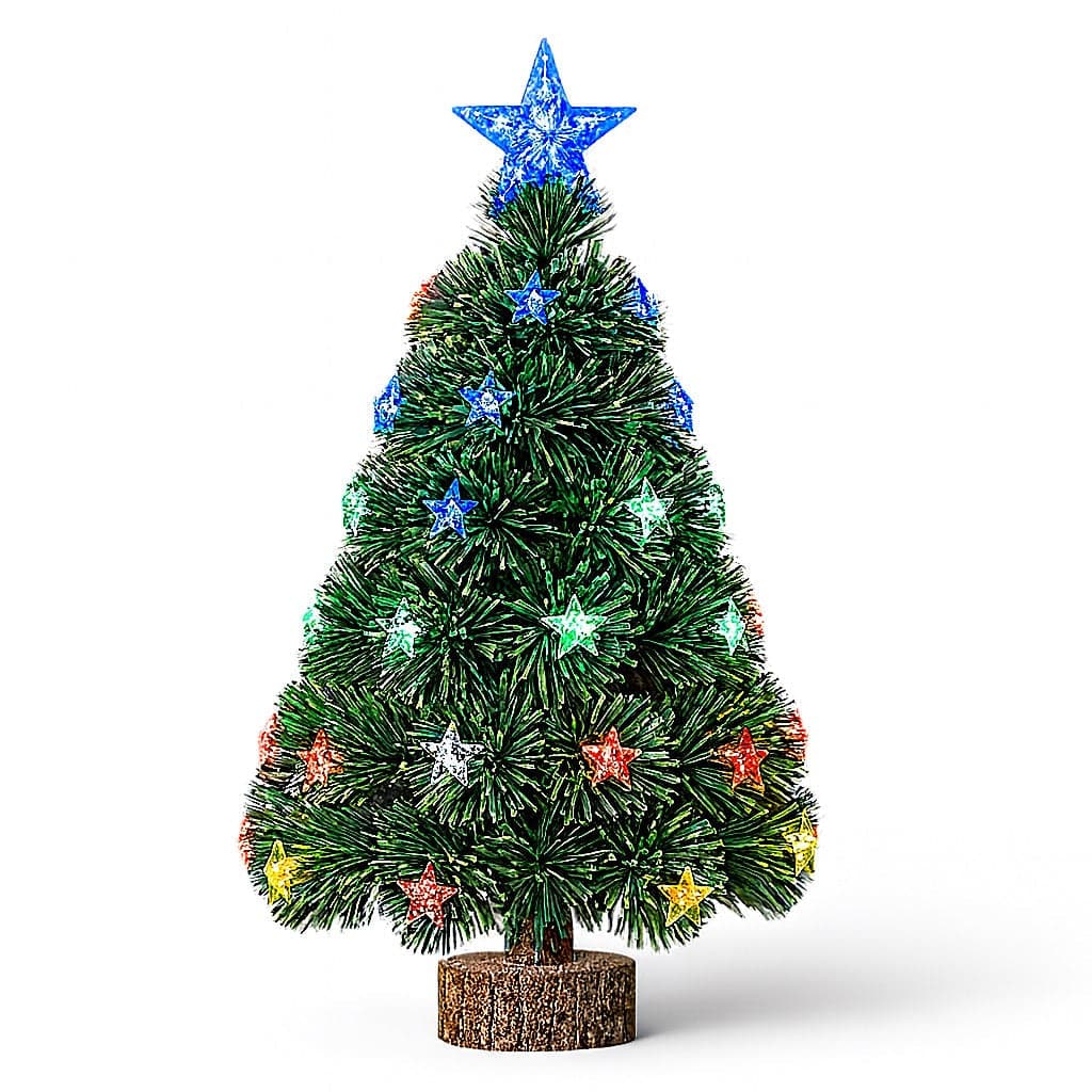 Albero di Natale 60 cm con Stelle Led Multicolore Base Tronco Natalizio Interno in Alberi di natale artificiali Danyx - Casoria, commercioVirtuoso.it