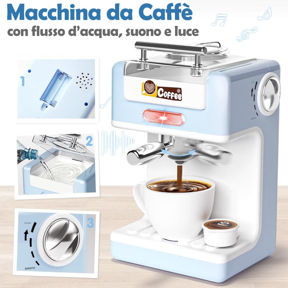 Macchina del Caffè Giocattolo per Bambini Macchinetta con Luci Suoni Idea Regalo in Elettrodomestici giocattolo Esplodia - Napoli, commercioVirtuoso.it