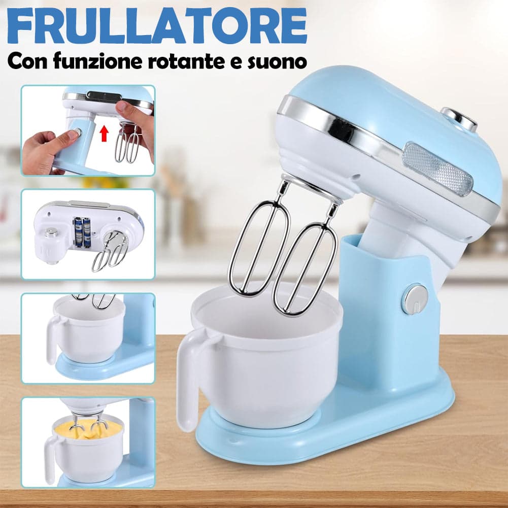 Elettrodomestici Cucina Giocattolo Planetaria Macchina Caffè Tostapane Frullatore in Kit utensili cucina Esplodia - Napoli, commercioVirtuoso.it