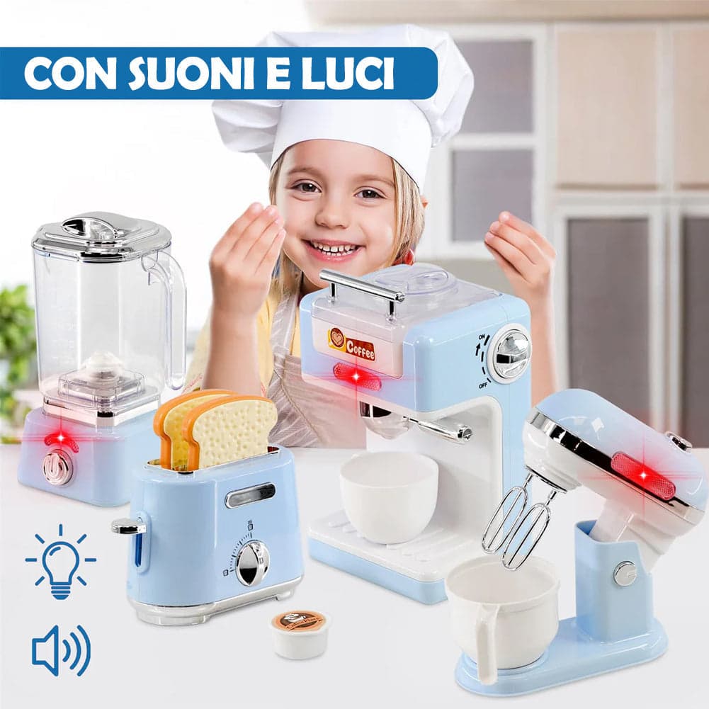 Elettrodomestici Cucina Giocattolo Planetaria Macchina Caffè Tostapane Frullatore in Kit utensili cucina Esplodia - Napoli, commercioVirtuoso.it
