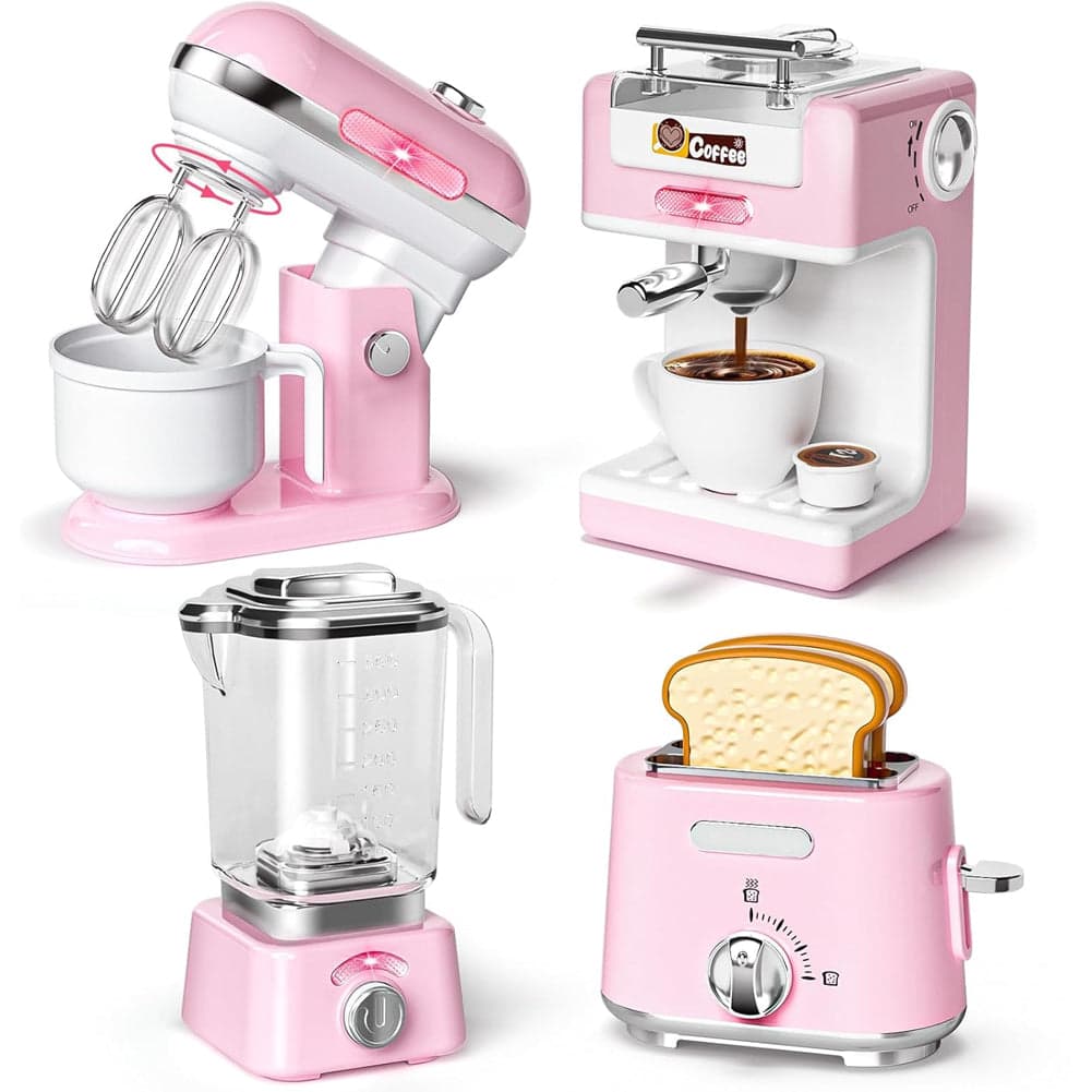 Elettrodomestici Cucina Gioco Rosa Planetaria Macchina Caffè Tostapane Frullatore in Kit utensili cucina Esplodia - Napoli, commercioVirtuoso.it