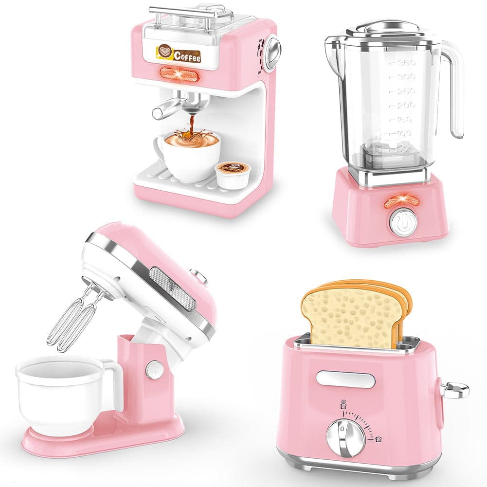 Elettrodomestici Cucina Gioco Rosa Planetaria Macchina Caffè Tostapane Frullatore in Kit utensili cucina Esplodia - Napoli, commercioVirtuoso.it