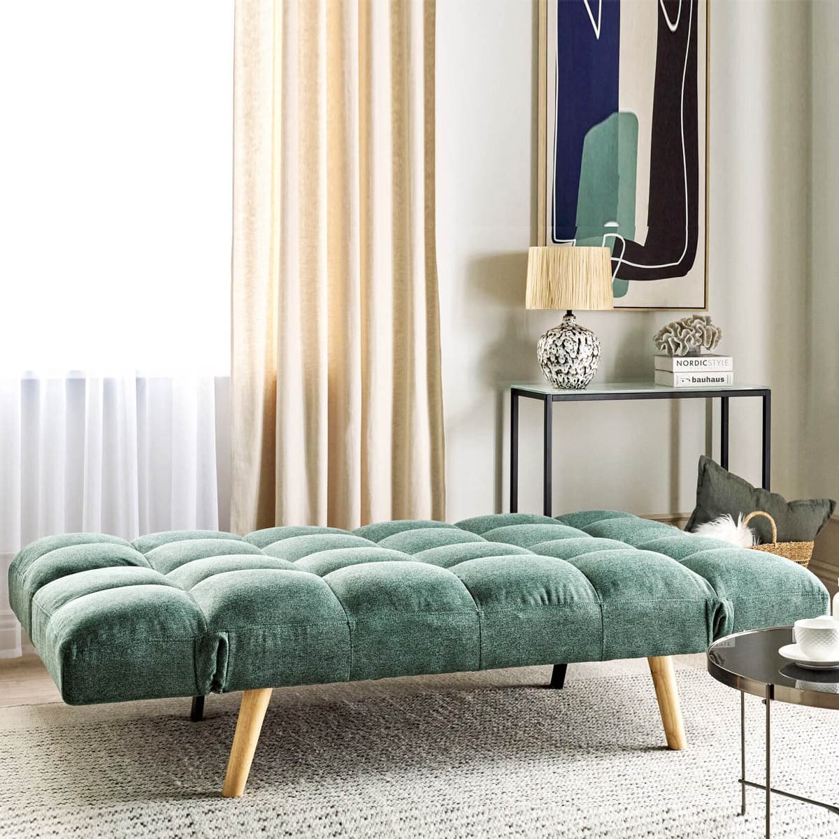 Divano letto 2 posti Vissland con braccioli regolabili e Apertura Clic Clac Verde in Divani Esplodia - Napoli, commercioVirtuoso.it