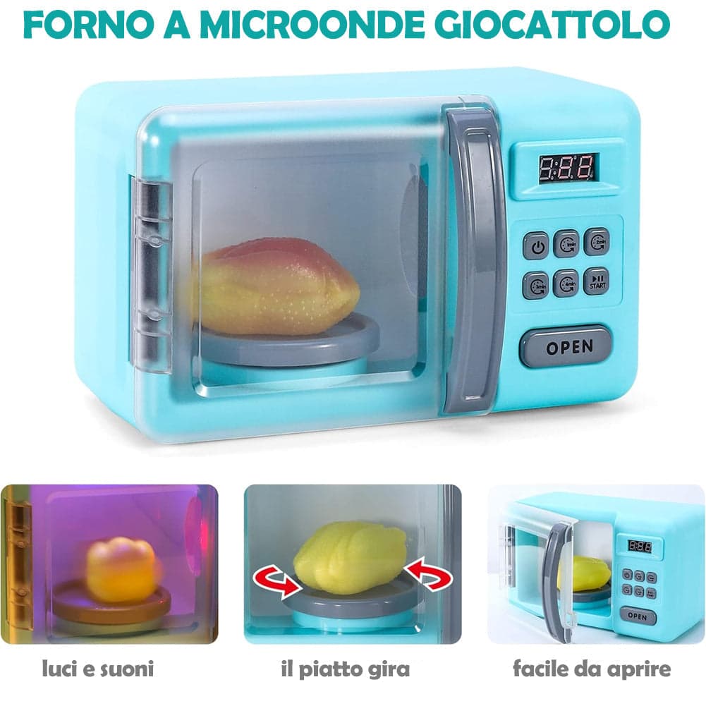 Forno a Microonde Giocattolo per Bambini Luci Suoni e 18 Accessori Idea Regalo in Kit utensili cucina Esplodia - Napoli, commercioVirtuoso.it