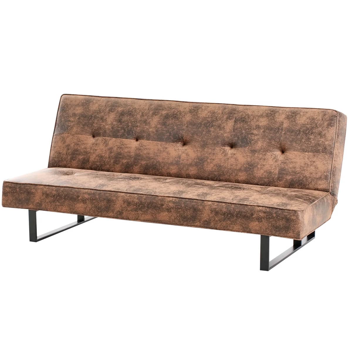 Divano letto 3 posti click clack modello Derby Pelle sintetica Marrone dorato in Divani Esplodia - Napoli, commercioVirtuoso.it