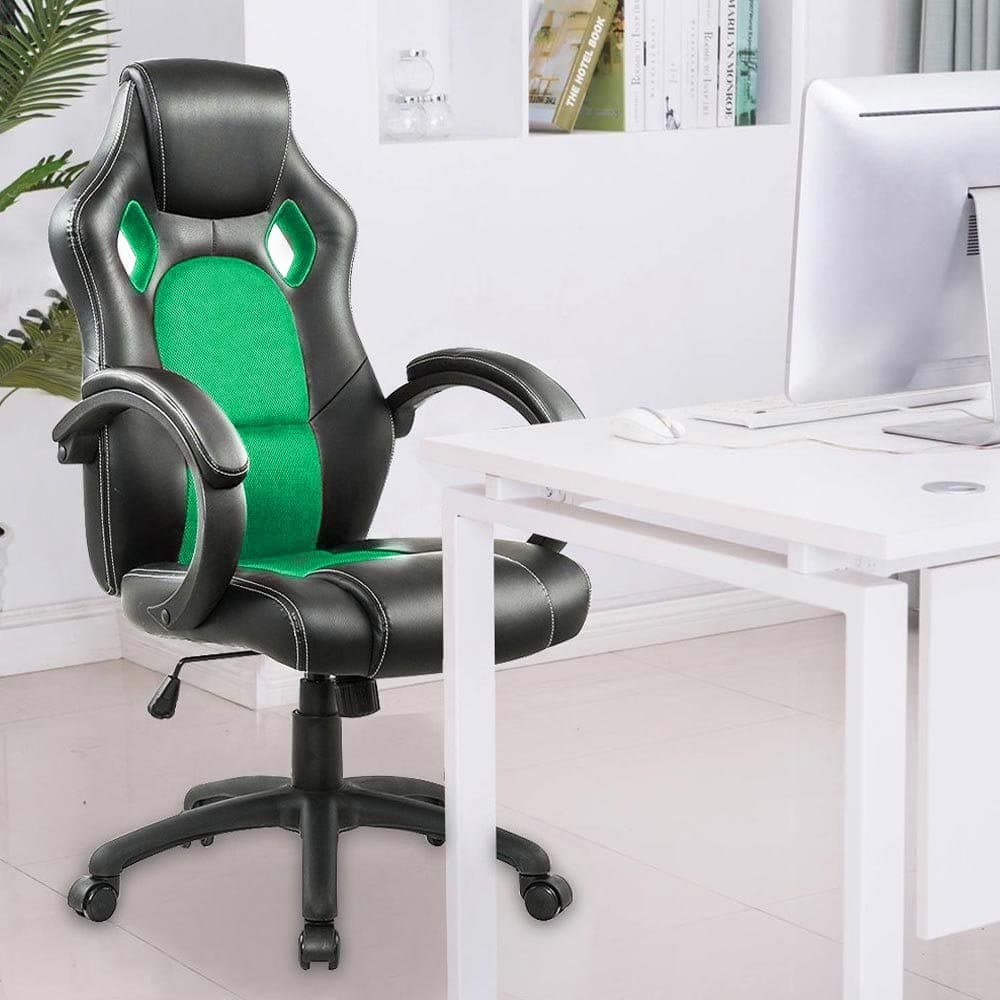 Sedia Poltrona Ufficio Direzionale Gaming Ergonomica Girevole in Ecopelle Nero Verde in Sedie da scrivania Danyx - Casoria, commercioVirtuoso.it