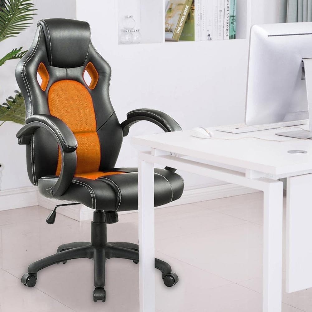 Sedia Poltrona Ufficio Direzionale Gaming Ergonomica Girevole in Ecopelle Nero Arancio in Sedie Gaming Danyx - Casoria, commercioVirtuoso.it
