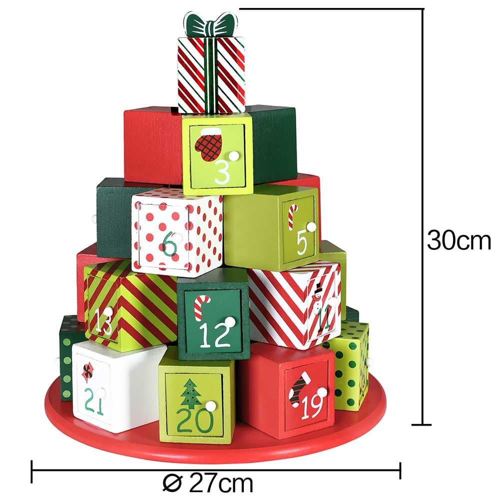 Calendario Avvento Natale Albere Regali Legno 24 Cassetti Decorazioni Natalizie in Oggettistica Danyx - Casoria, commercioVirtuoso.it