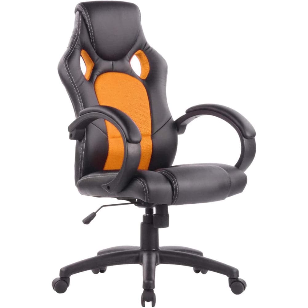 Sedia Poltrona Ufficio Direzionale Gaming Ergonomica Girevole in Ecopelle Nero Arancio in Sedie Gaming Danyx - Casoria, commercioVirtuoso.it
