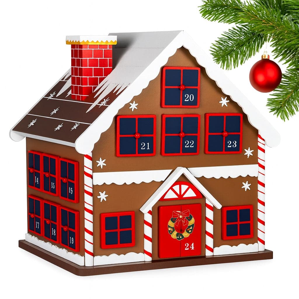 Calendario Avvento Natale Casetta Legno 24 Cassetti Decorazioni Natalizie in Calendari dell'avvento Danyx - Casoria, commercioVirtuoso.it