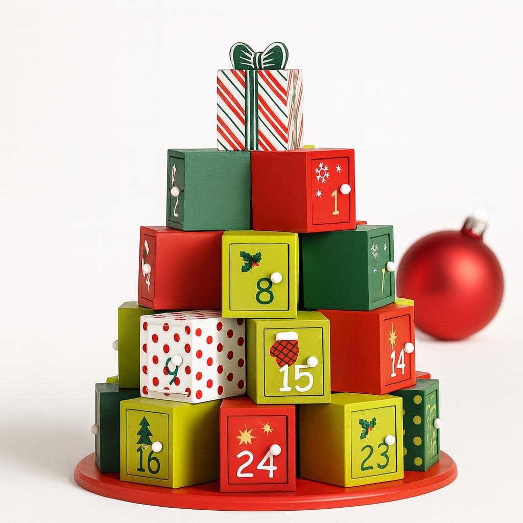 Calendario Avvento Natale Albere Regali Legno 24 Cassetti Decorazioni Natalizie in Oggettistica Danyx - Casoria, commercioVirtuoso.it