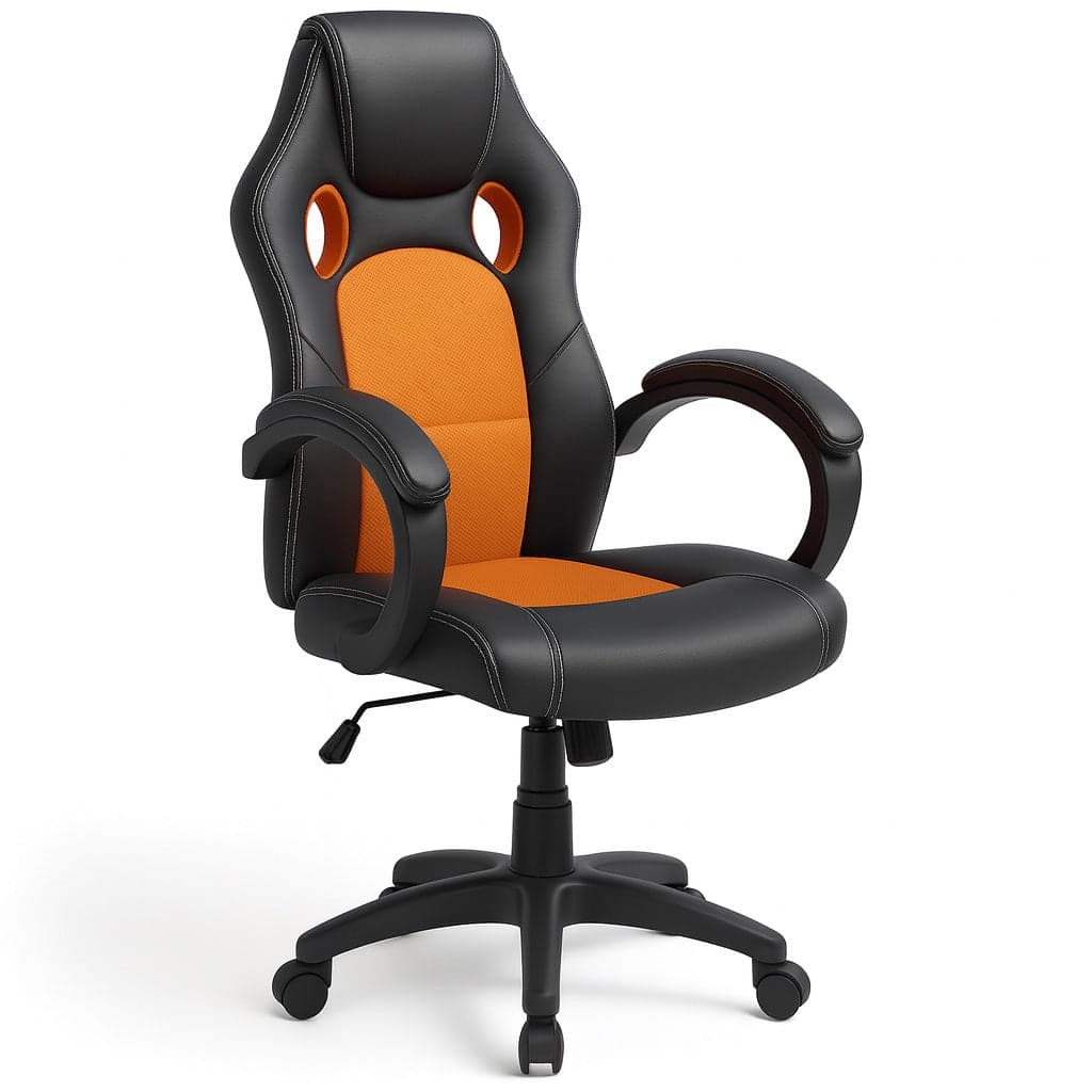Sedia Poltrona Ufficio Direzionale Gaming Ergonomica Girevole in Ecopelle Nero Arancio in Sedie Gaming Danyx - Casoria, commercioVirtuoso.it