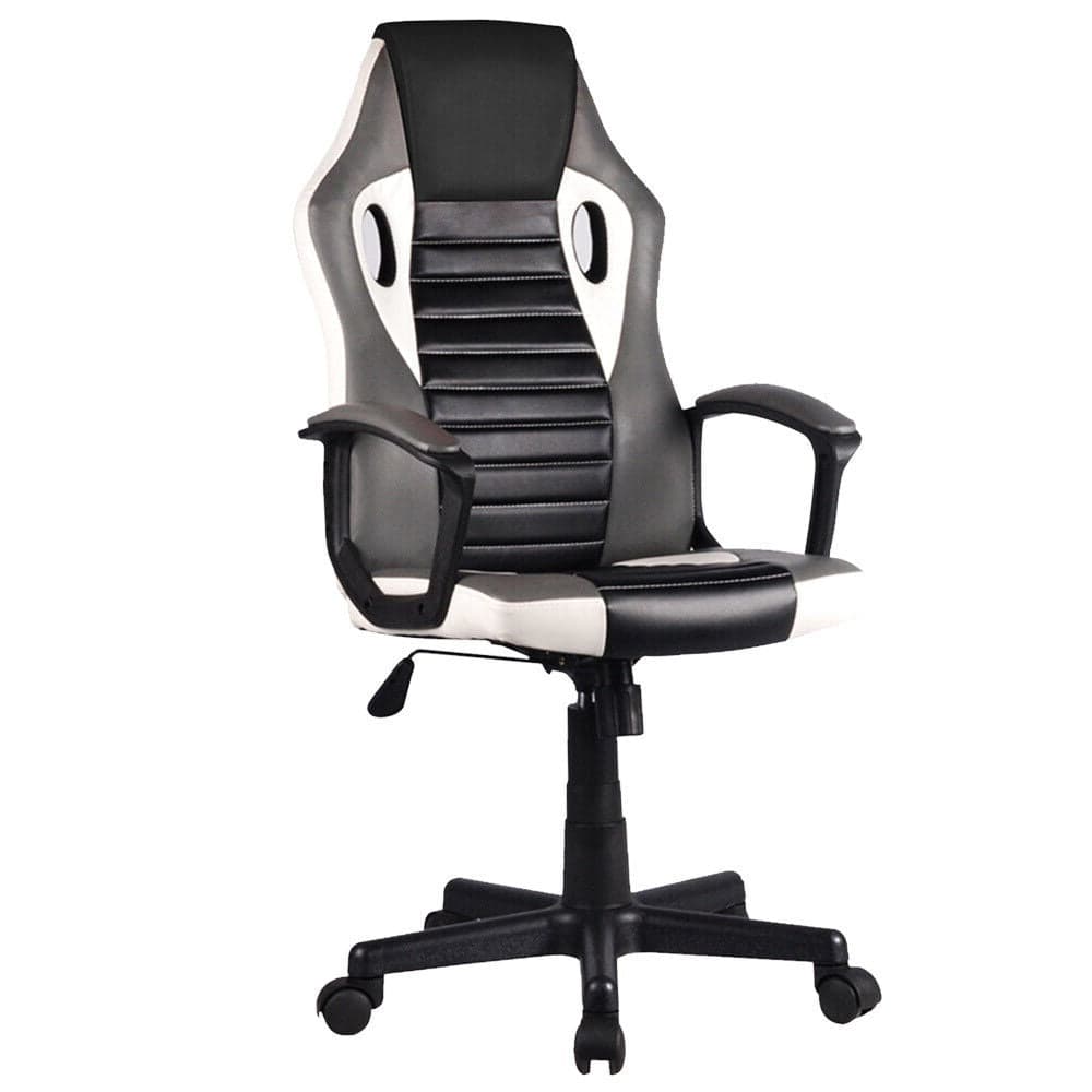 Sedia Gaming Ufficio Poltrona Scrivania Ergonomica Regolabile Girevole Bianco Grigio Nero in Sedie da scrivania Danyx - Casoria, commercioVirtuoso.it