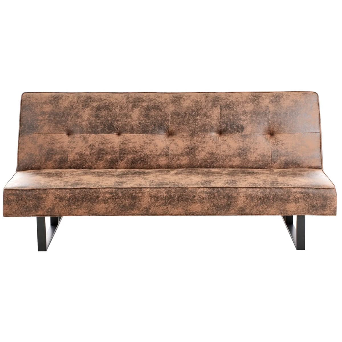 Divano Letto 3 Posti Click Clack Pelle Ecologica Marrone Vintage Design Moderno in Divani Danyx - Casoria, commercioVirtuoso.it