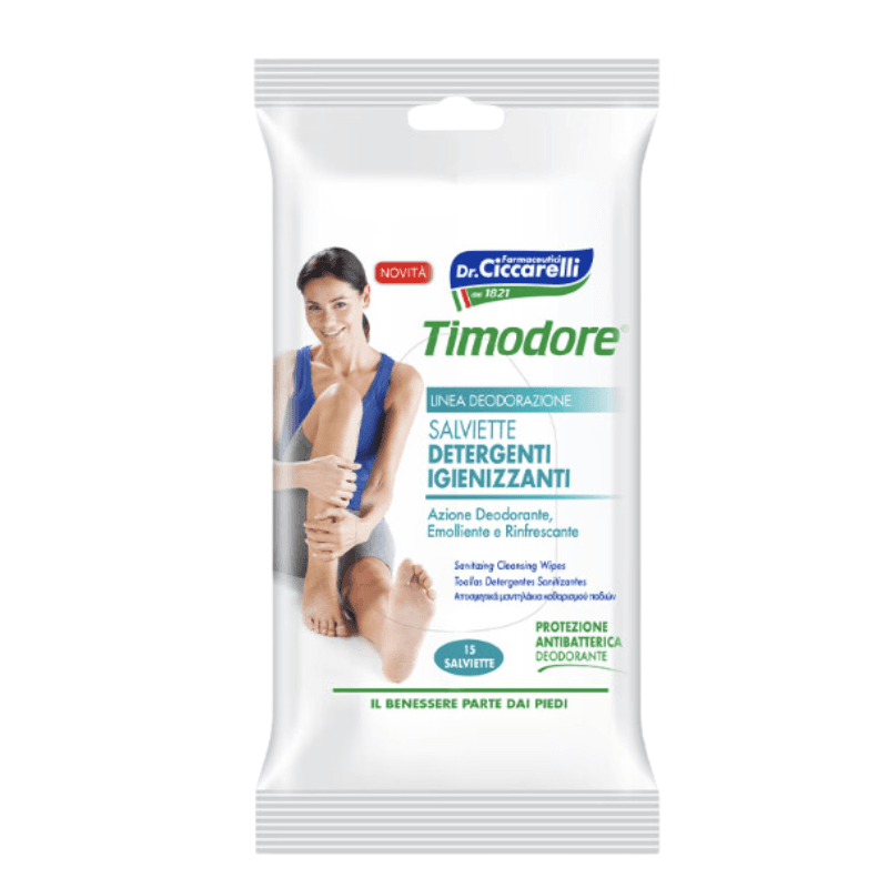 Timodore salviette detergenti igienizzanti ad azione deodorante 15 salviette
