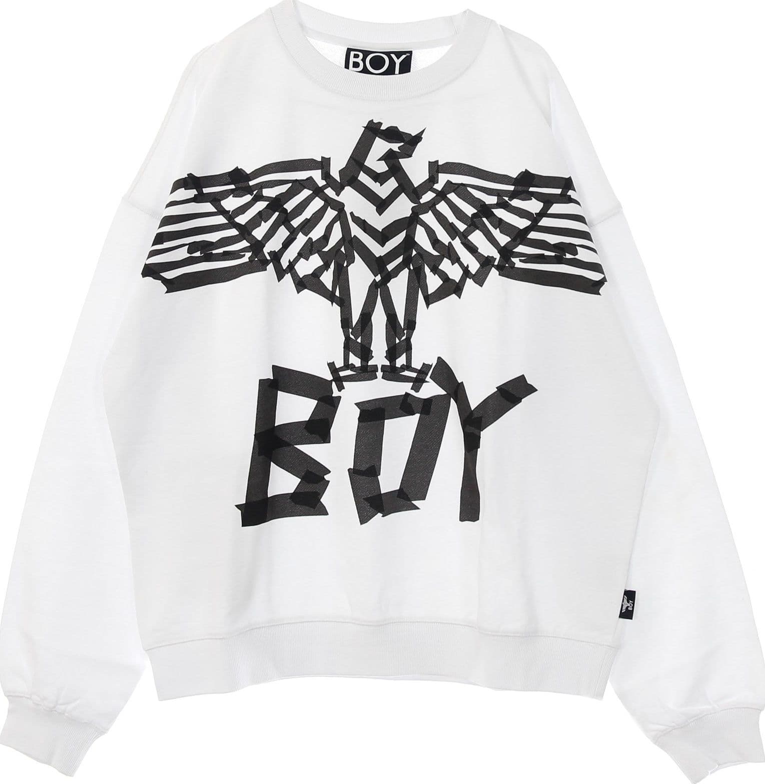 BOY LONDON Felpa Girocollo Uomo Tape Eagle Sweat White/black