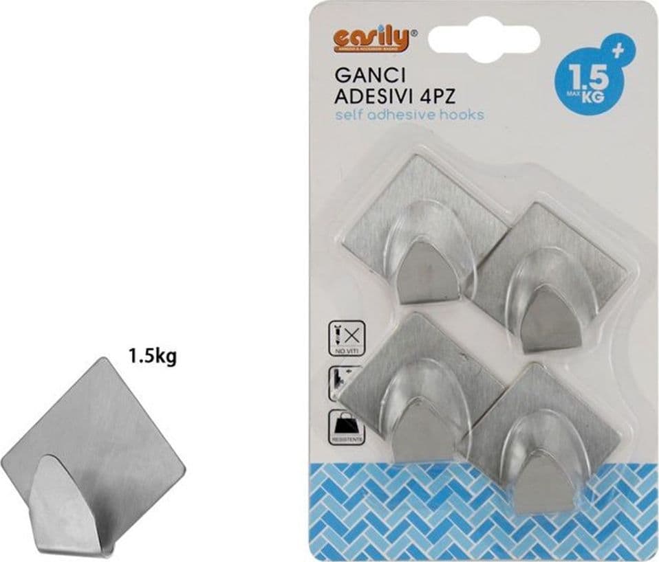 SET 4PZ GANCI APPENDINI ADESIVI PARETE CASA CUCINA BAGNO ATTACCAPANNI ROMBI 59664 in Ganci portasciugamani Trade Shop italia - Napoli, commercioVirtuoso.it