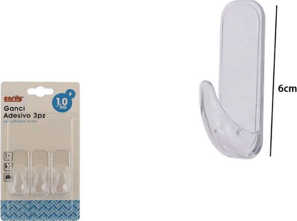 SET 3 PZ GANCI APPENDINI DA PARETE ADESIVE CASA CUCINA BAGNO ATTACCAPANNI 87005 in Ganci portasciugamani Trade Shop italia - Napoli, commercioVirtuoso.it
