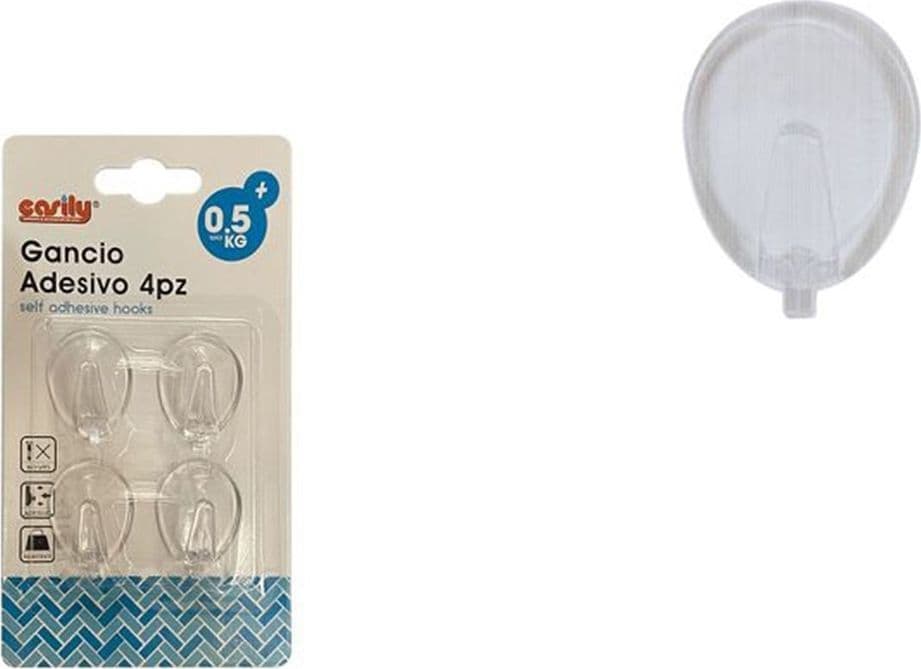 SET 4 PEZZI GANCI APPENDINI PARETE ADESIVE CASA CUCINA BAGNO ATTACCAPANNI 87009 in Ganci portasciugamani Trade Shop italia - Napoli, commercioVirtuoso.it