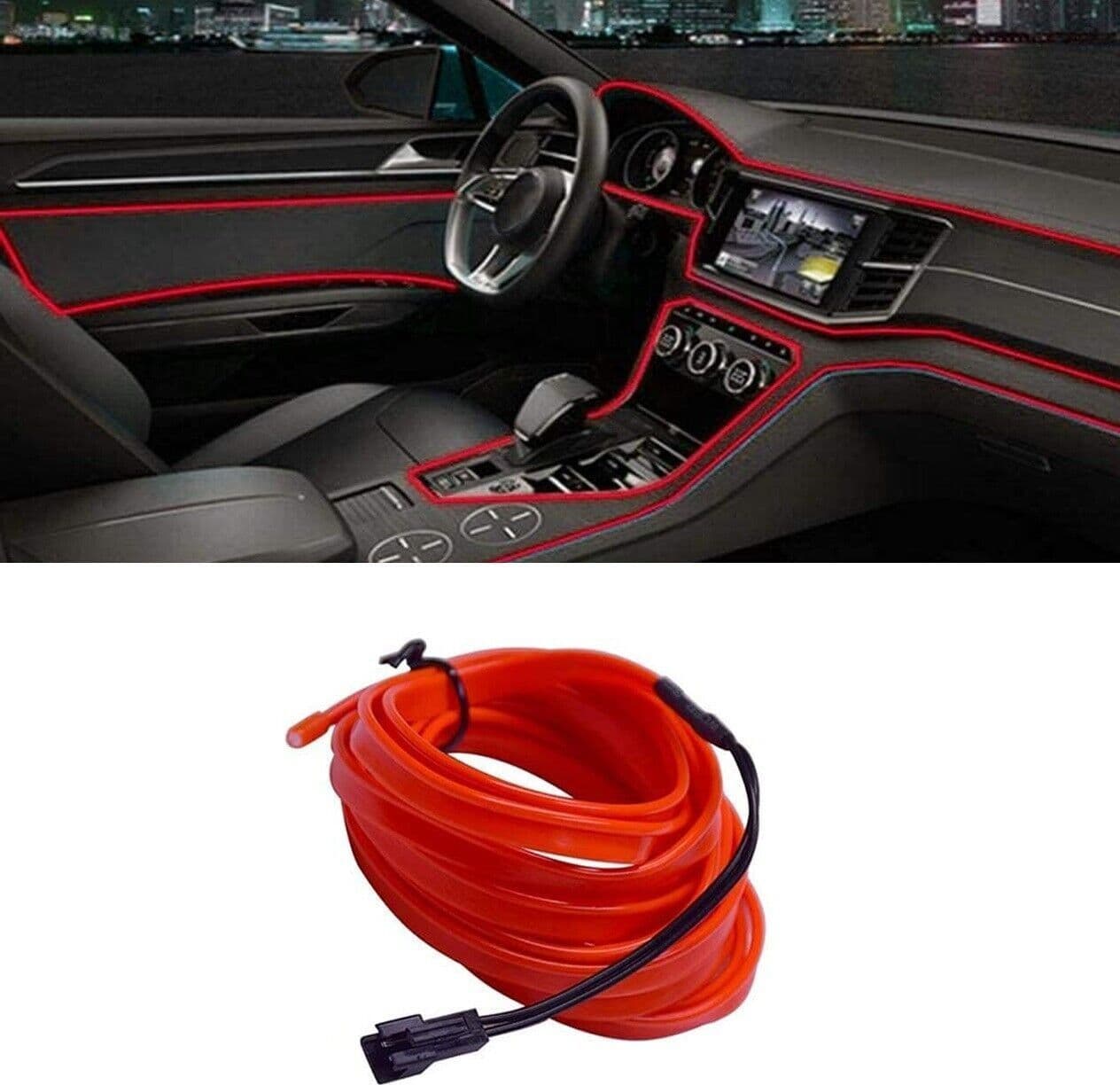 STRISCIA STRIP LED PER INTERNI AUTO A 12V FIBRA OTTICA LUCE DECORATIVA ATMOSFERA in Luci abitacolo Trade Shop italia - Napoli, commercioVirtuoso.it